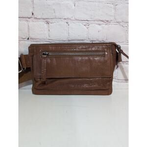 Spikes & Sparrow Brandy Cognac Leather Fanny Zip Waist Hip Belt Bag EUC